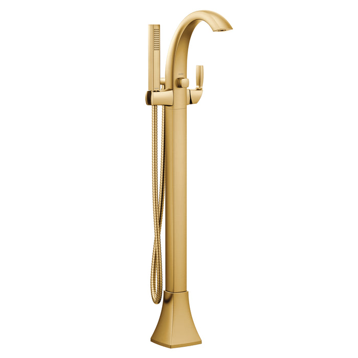 Voss Brushed gold One-Handle Tub Filler including Handheld Shower