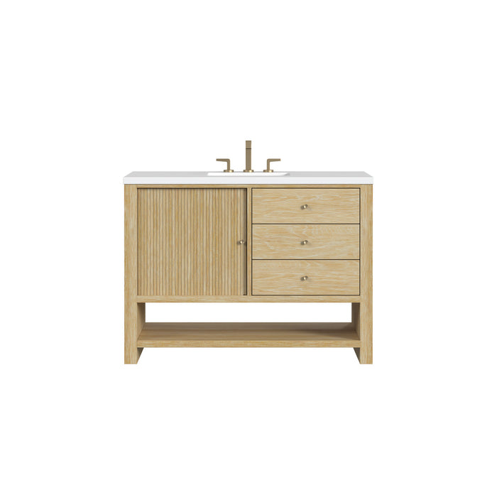 Marigot 48 in Single Vanity, Sunwashed Oak w/3 cm White Zeus Silestone Top