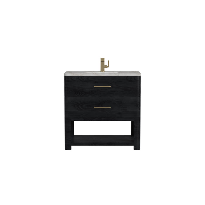 Emmeline 48 in Single Vanity, Pebble Oak w/3 cm Ethereal Noctis Silestone Top