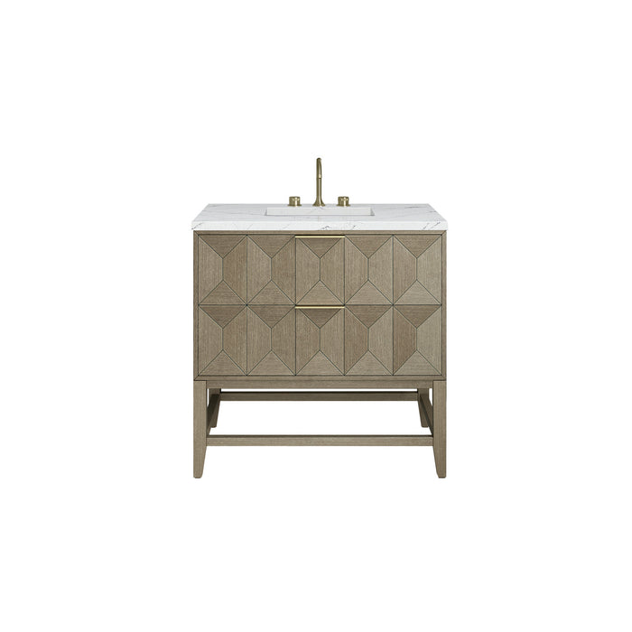 Emmeline 36 in Single Vanity, Pebble Oak w 3 cm Ethereal Noctis Top
