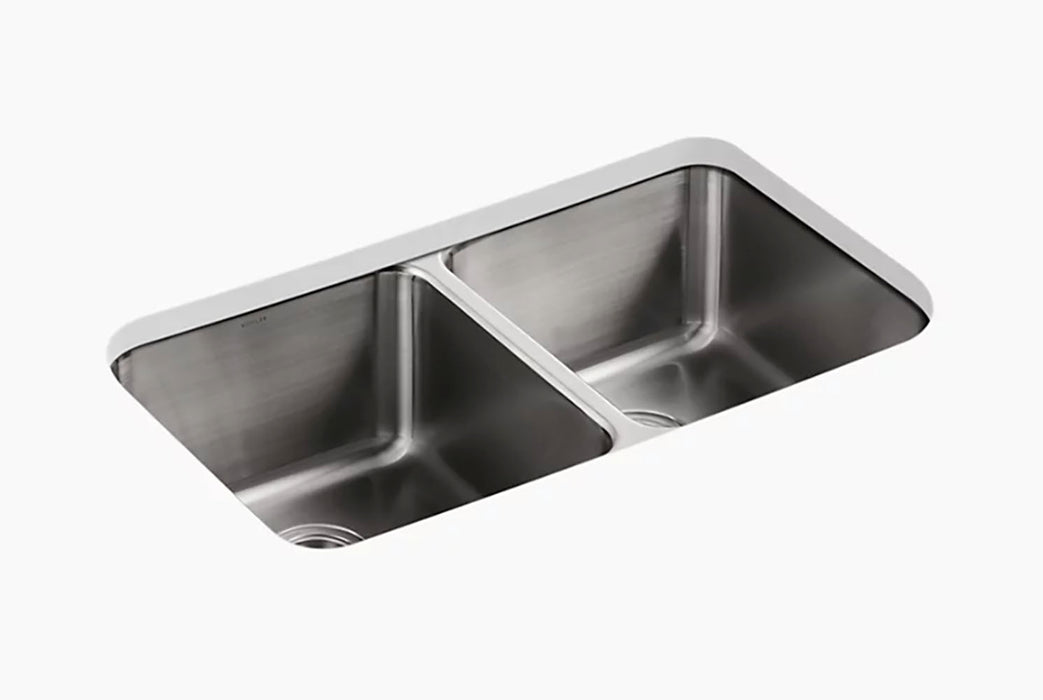 Undertone 32 in x 18 in Undermount Double-Bowl Kitchen Sink