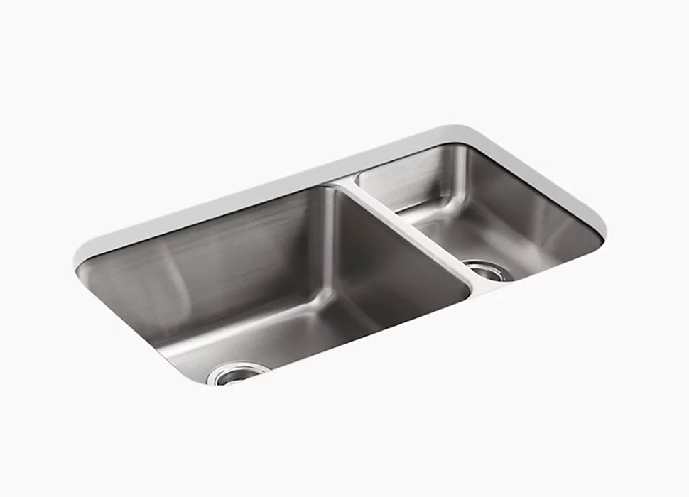 Undertone 31-1/2 in Undermount Double Bowl Kitchen Sink