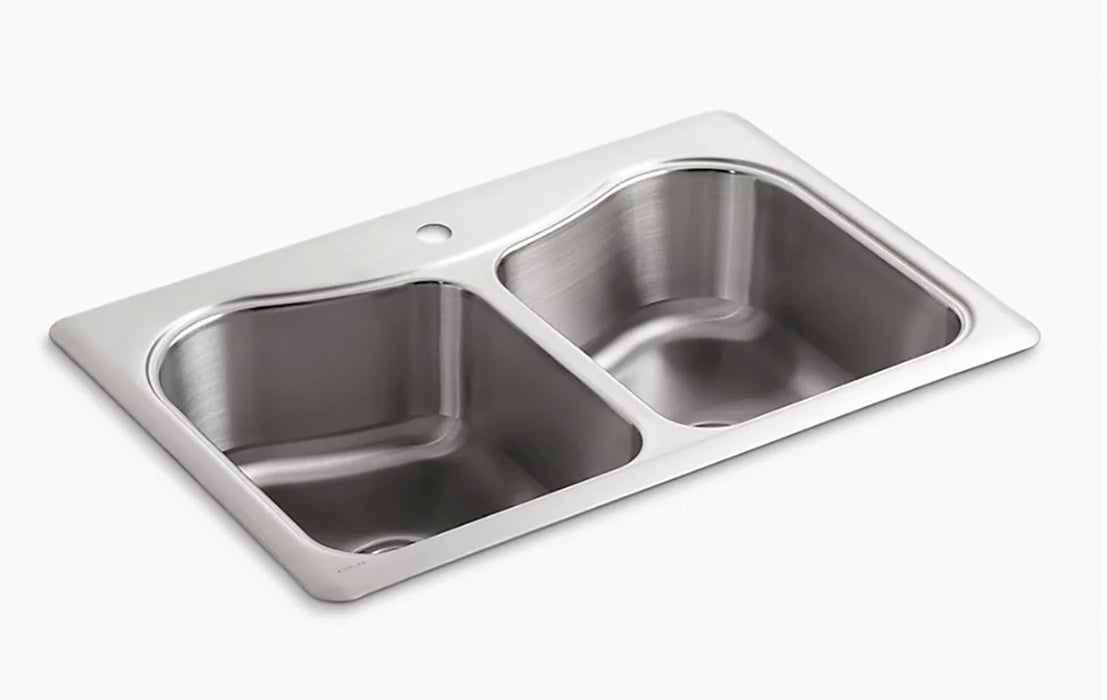 Staccato 33 in Top Mount Double Bowl Kitchen Sink