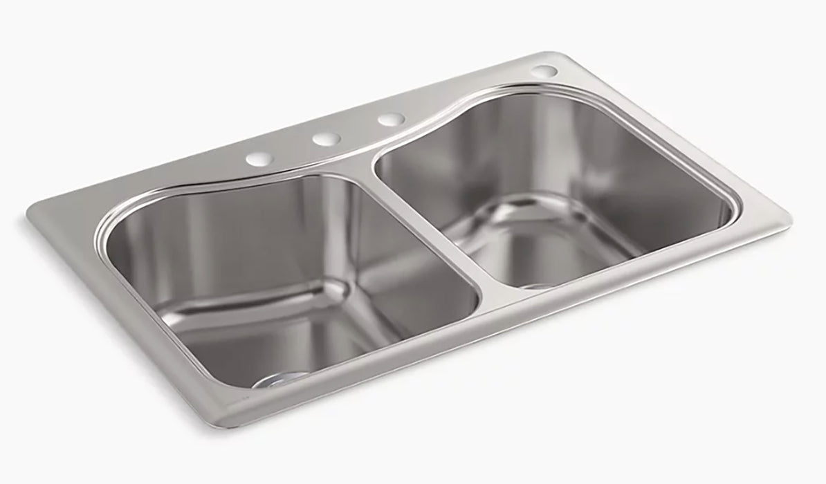 Staccato 33 in Top Mount Double Bowl Kitchen Sink