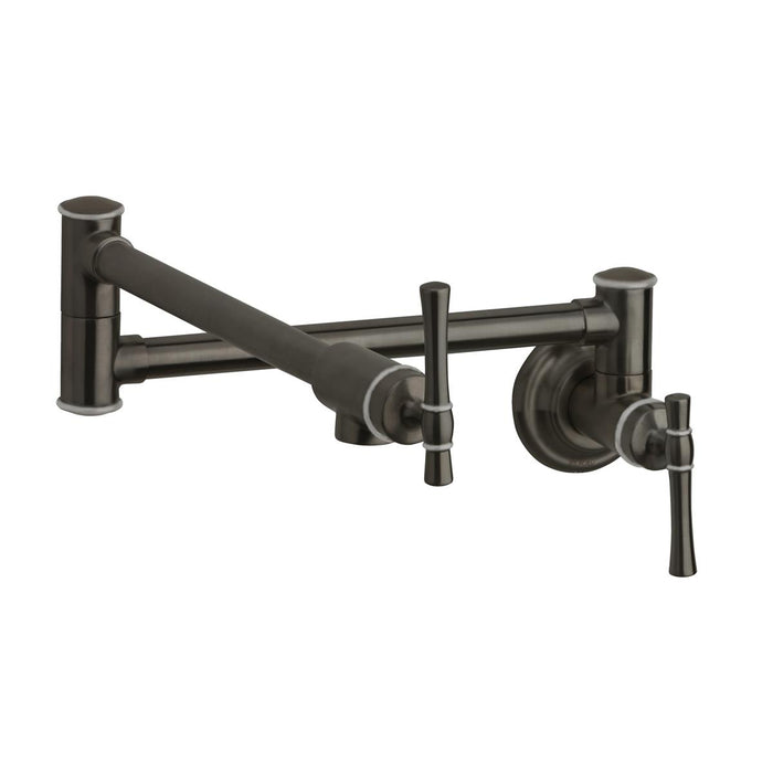 Explore Wall Mount Single Hole Pot Filler Kitchen Faucet with Lever Handles
