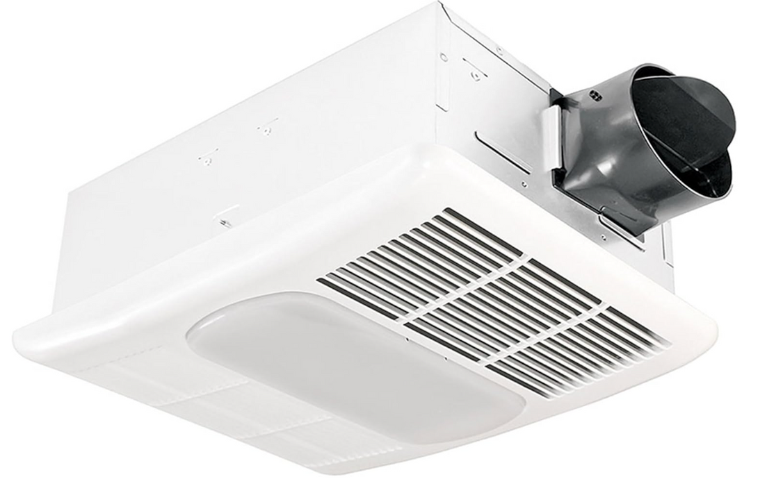 Delta Breez Bathroom Exhaust Fan with Light, Heater & Thermostat