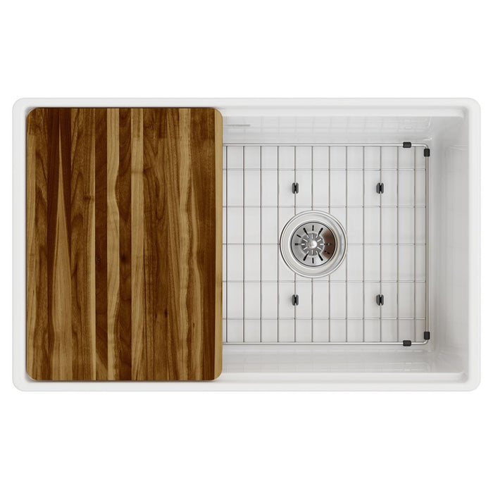 Fireclay Single Bowl Farmhouse Workstation Sink Kit