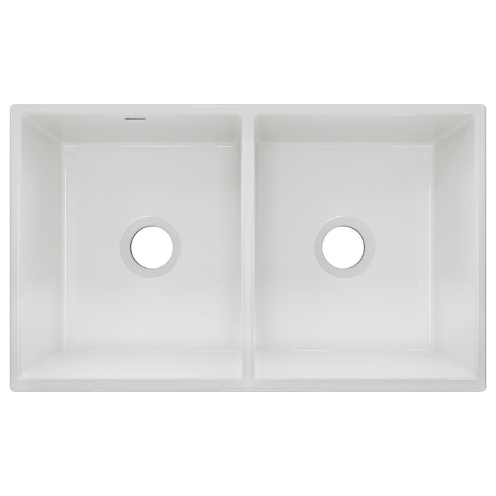 Fireclay Equal Double Bowl Farmhouse Sink