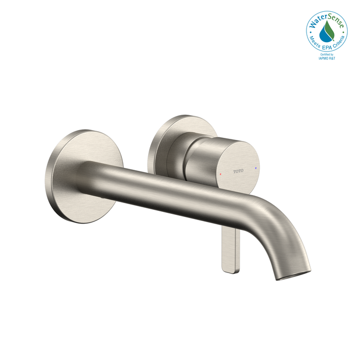 TOTO GF 1.2 GPM Wall-Mount Single-Handle Long Bathroom Faucet with COMFORT GLIDE Technology, Brushed Nickel - TLG11308U#BN