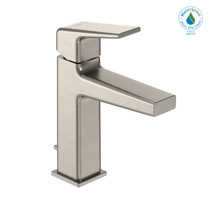 TOTO GB Series 1.2 GPM Single Handle Bathroom Sink Faucet with COMFORT GLIDE Technology and Drain Assembly, Brushed Nickel - TLG10301U#BN