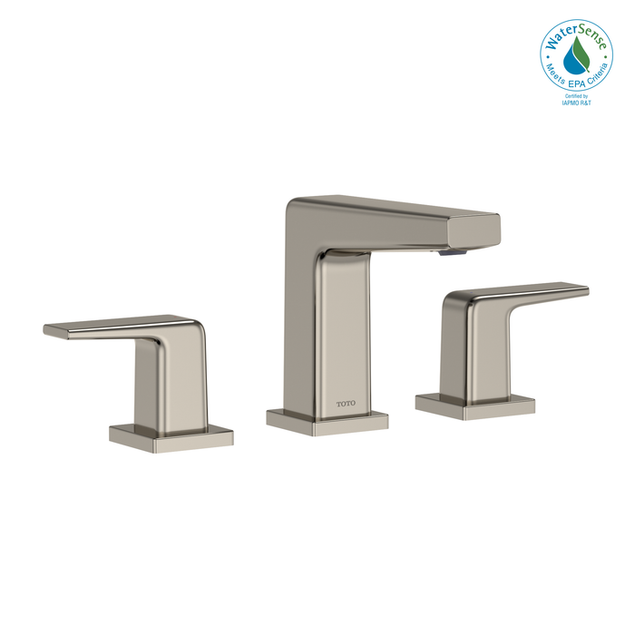 TOTO GB Series 1.2 GPM Two Handle Widespread Bathroom Sink Faucet with Drain Assembly, Polished Nickel - TLG10201U#PN
