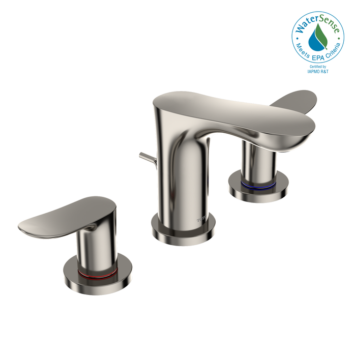 TOTO GO Series 1.2 GPM Two Handle Widespread Bathroom Sink Faucet with Drain Assembly, Polished Nickel