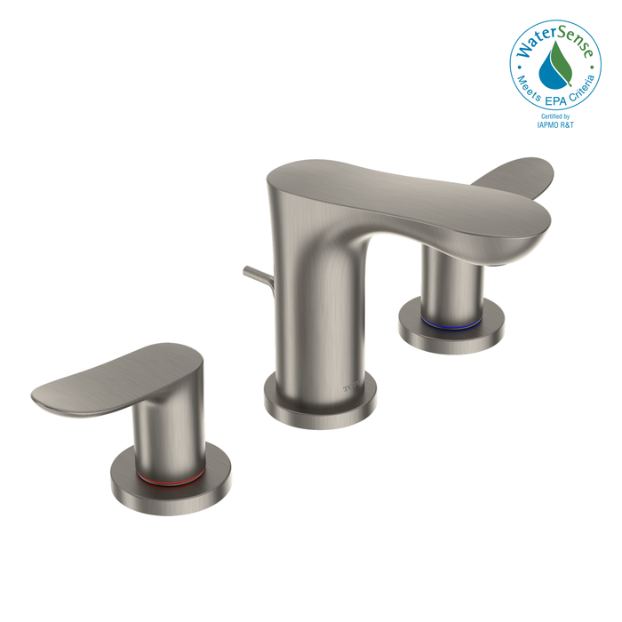 TOTO GO Series 1.2 GPM Two Handle Widespread Bathroom Sink Faucet with Drain Assembly, Brushed Nickel