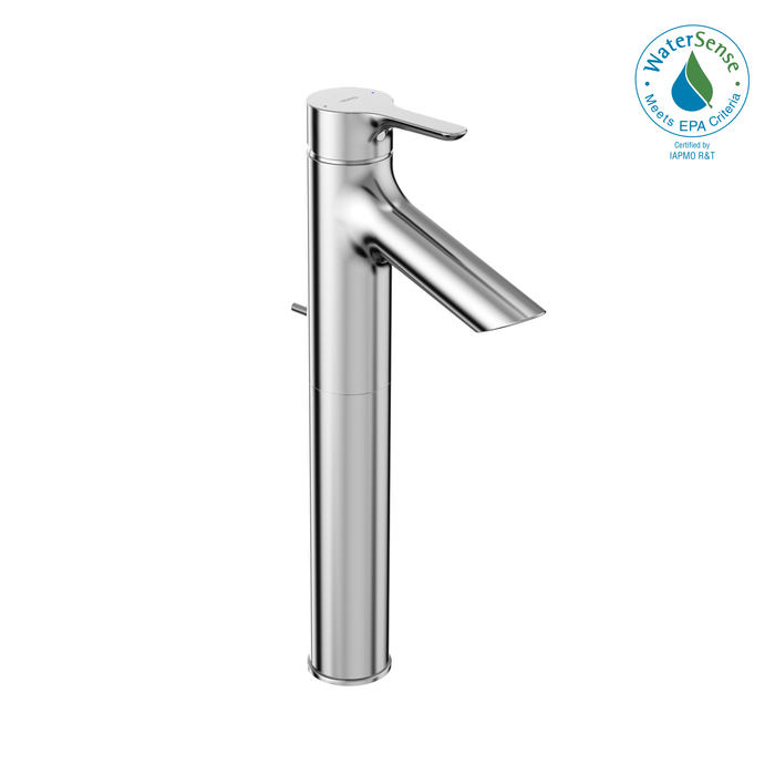 TOTO TLS01307U#CP LB Series 1.2 GPM Single Handle Bathroom Faucet for Vessel Sink with Drain Assembly, Polished Chrome