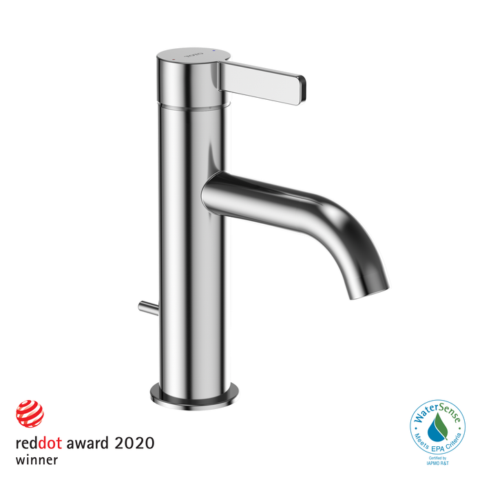 TOTO GF Series 1.2 GPM Single Handle Bathroom Sink Faucet with COMFORT GLIDE Technology and Drain Assembly, Polished Chrome - TLG11301U#CP