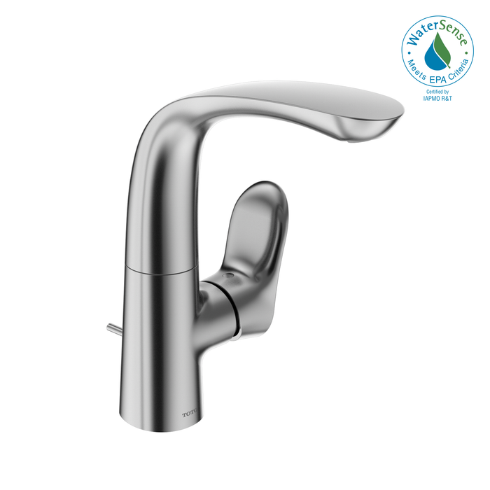 TOTO GO 1.2 GPM Single Side-Handle Bathroom Sink Faucet with COMFORT GLIDE Technology and Drain Assembly, Polished Chrome