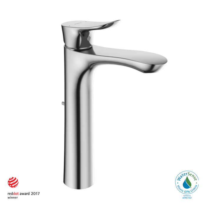TOTO GO 1.2 GPM Single Handle Vessel Bathroom Sink Faucet with COMFORT GLIDE Technology, Polished Chrome
