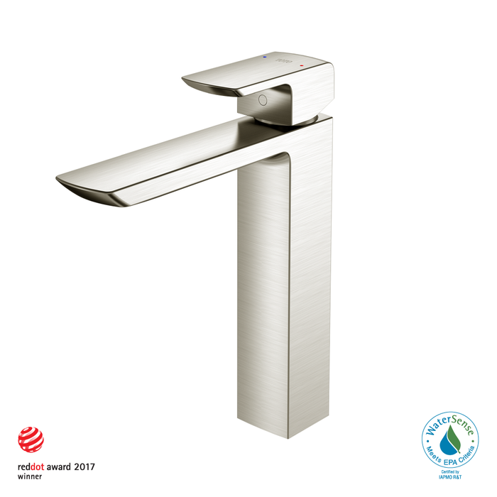 TOTO GR 1.2 GPM Single Handle Vessel Bathroom Sink Faucet with COMFORT GLIDE Technology, Brushed Nickel