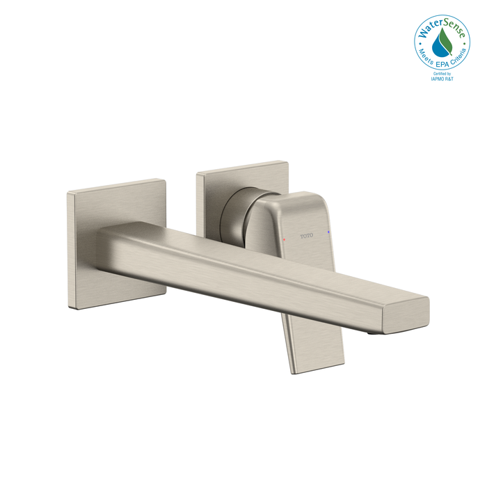 TOTO GB 1.2 GPM Wall-Mount Single-Handle Long Bathroom Faucet with COMFORT GLIDE Technology, Brushed Nickel - TLG10308U#BN