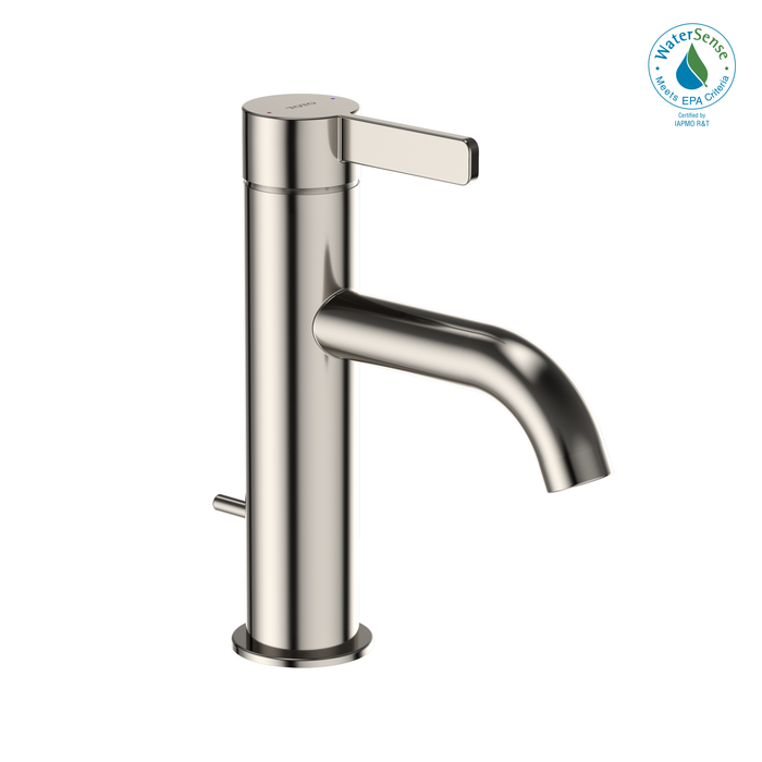 TOTO GF Series 1.2 GPM Single Handle Bathroom Sink Faucet with COMFORT GLIDE Technology and Drain Assembly, Polished Nickel - TLG11301U#PN