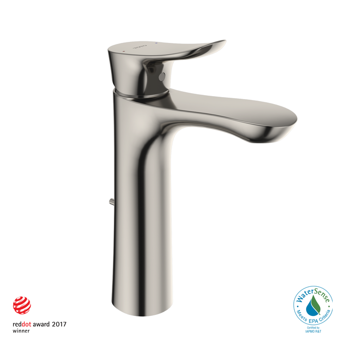 TOTO GO 1.2 GPM Single Handle Semi-Vessel Bathroom Sink Faucet with COMFORT GLIDE Technology, Polished Nickel