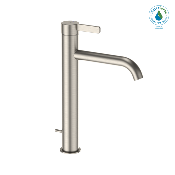 TOTO GF 1.2 GPM Single Handle Vessel Bathroom Sink Faucet with COMFORT GLIDE Technology, Brushed Nickel - TLG11305U#BN