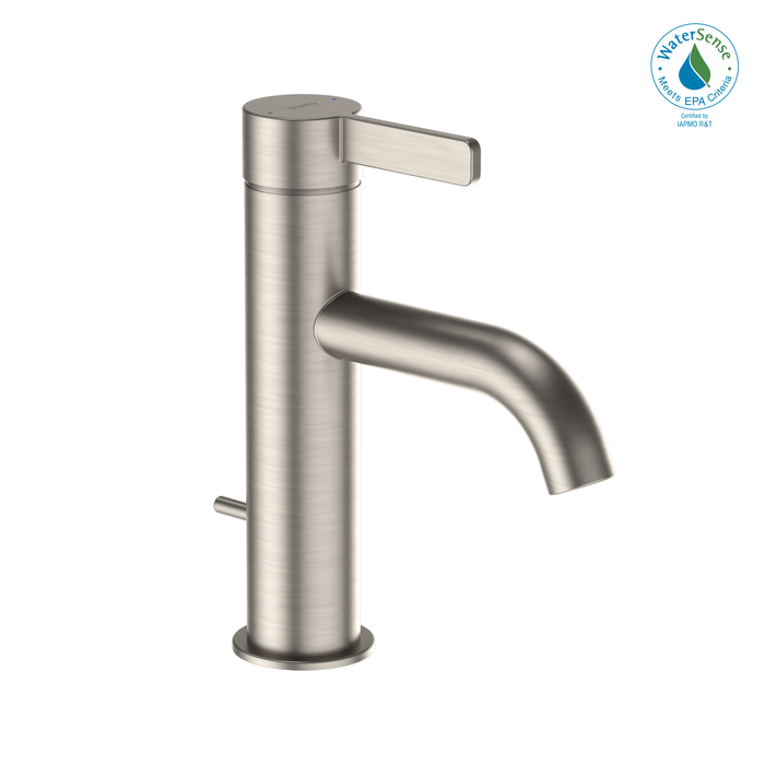 TOTO GF Series 1.2 GPM Single Handle Bathroom Sink Faucet with COMFORT GLIDE Technology and Drain Assembly, Brushed Nickel - TLG11301U#BN