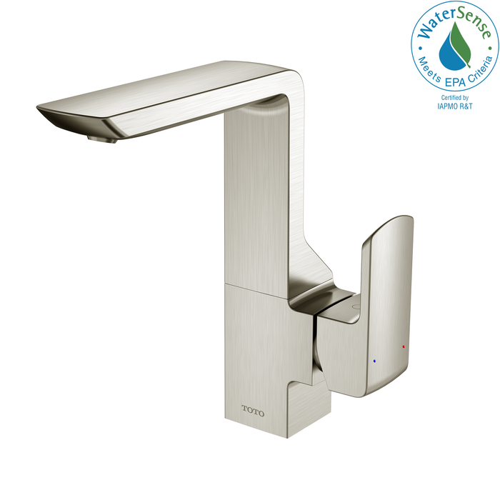 TOTO GR Series 1.2 GPM Single Side Handle Bathroom Sink Faucet with COMFORT GLIDE Technology and Drain Assembly, Brushed Nickel