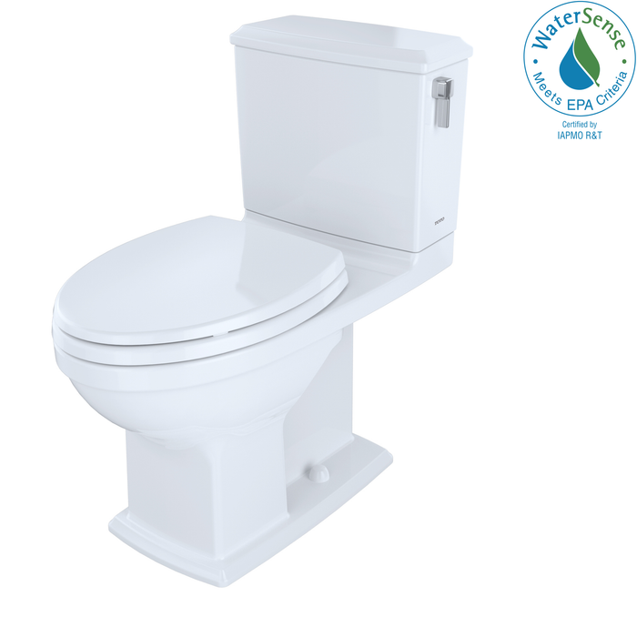 TOTO Connelly WASHLET+ Two-Piece Elongated Dual Flush 1.28 and 0.9 GPF Universal Height Toilet with CEFIONTECT and Right Hand Lever, Cotton White - MS494124CEMFRG#01