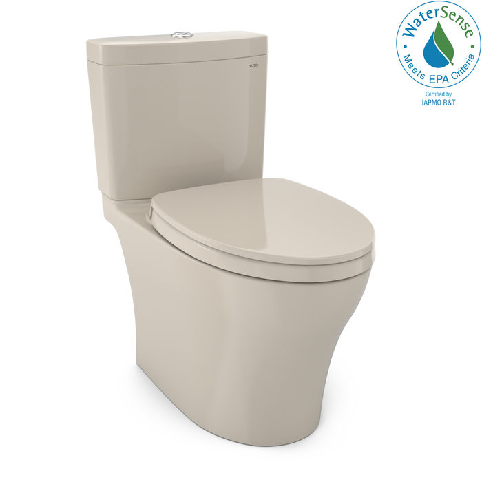 TOTO Aquia IV WASHLET+ Two-Piece Elongated Dual Flush 1.28 and 0.9 GPF Toilet with CEFIONTECT, Bone