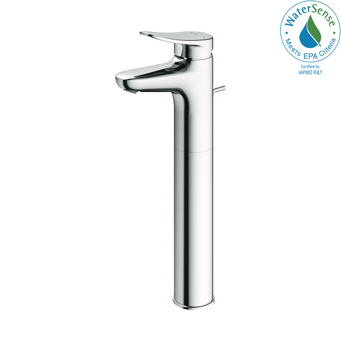 TOTO LF Series 1.2 GPM Single Handle Bathroom Faucet for Vessel Sink with Drain Assembly, Polished Chrome - TLS04306U#CP