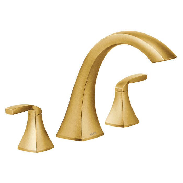 Voss Brushed gold Two-Handle High Arc Roman Tub Faucet