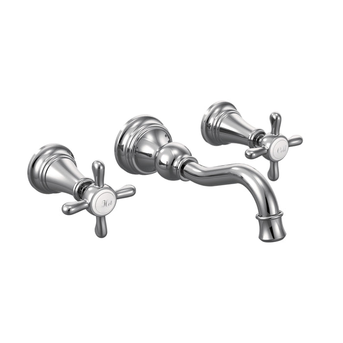 Weymouth Two-Handle High Arc Wall Mount Bathroom Faucet