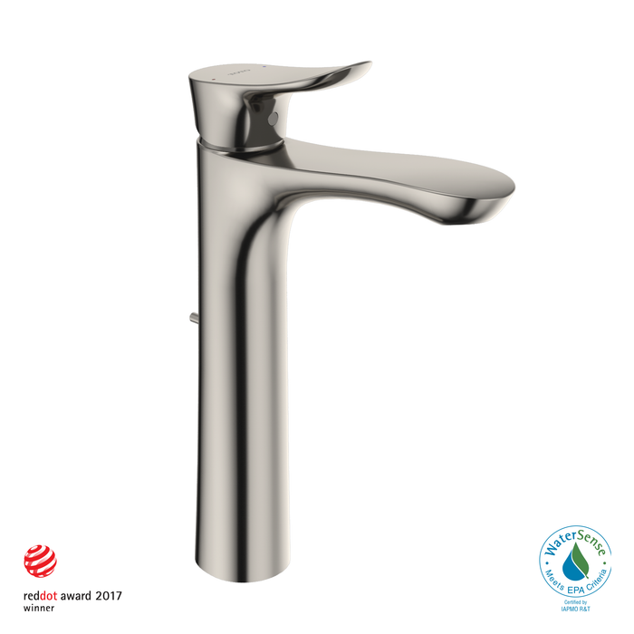 TOTO GO 1.2 GPM Single Handle Vessel Bathroom Sink Faucet with COMFORT GLIDE Technology, Polished Nickel