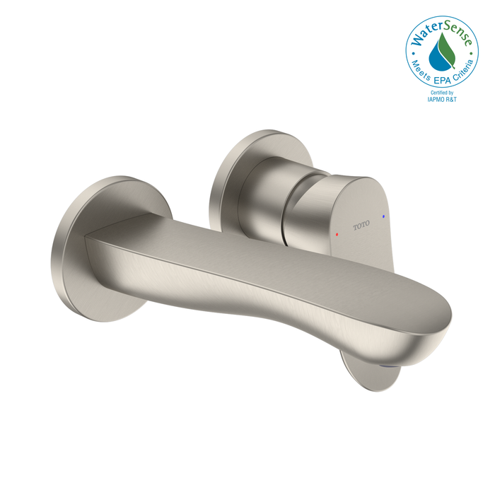 TOTO GO 1.2 GPM Wall-Mount Single-Handle Bathroom Faucet with COMFORT GLIDE Technology, Brushed Nickel