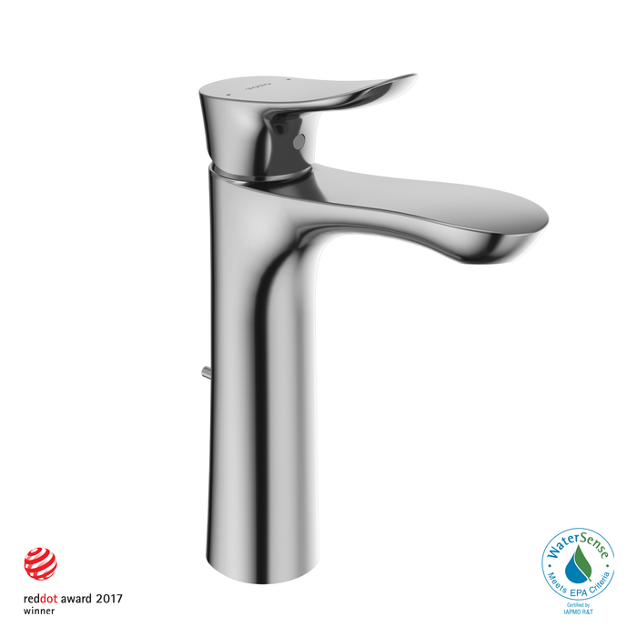 TOTO GO 1.2 GPM Single Handle Semi-Vessel Bathroom Sink Faucet with COMFORT GLIDE Technology, Brushed Nickel