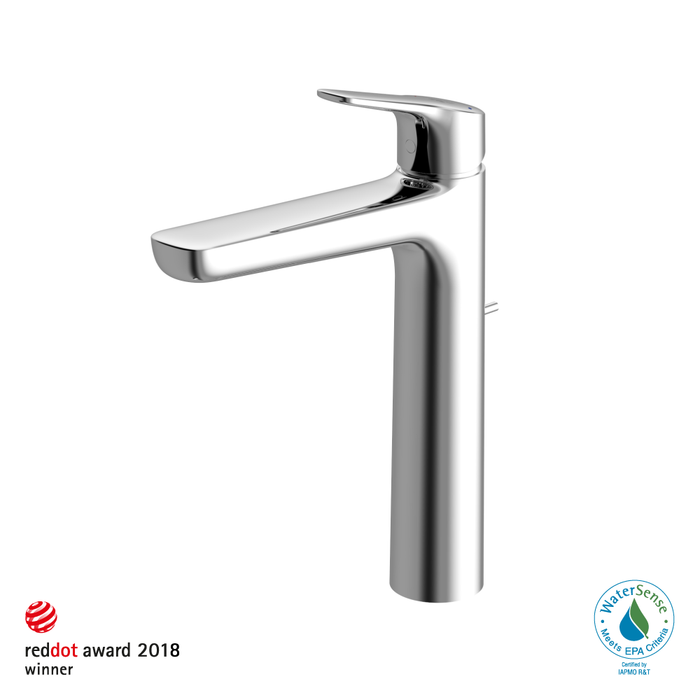 TOTO GS Series 1.2 GPM Single Handle Bathroom Faucet for Vessel Sink with COMFORT GLIDE Technology and Drain Assembly, Polished Chrome