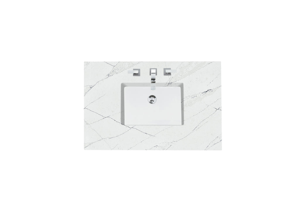 Emmeline 36 in Single Vanity, Pebble Oak w 3 cm Ethereal Noctis Top