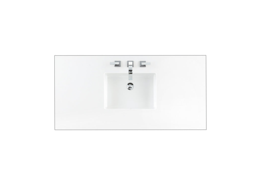 Marigot 48 in Single Vanity, Sunwashed Oak w/3 cm White Zeus Silestone Top