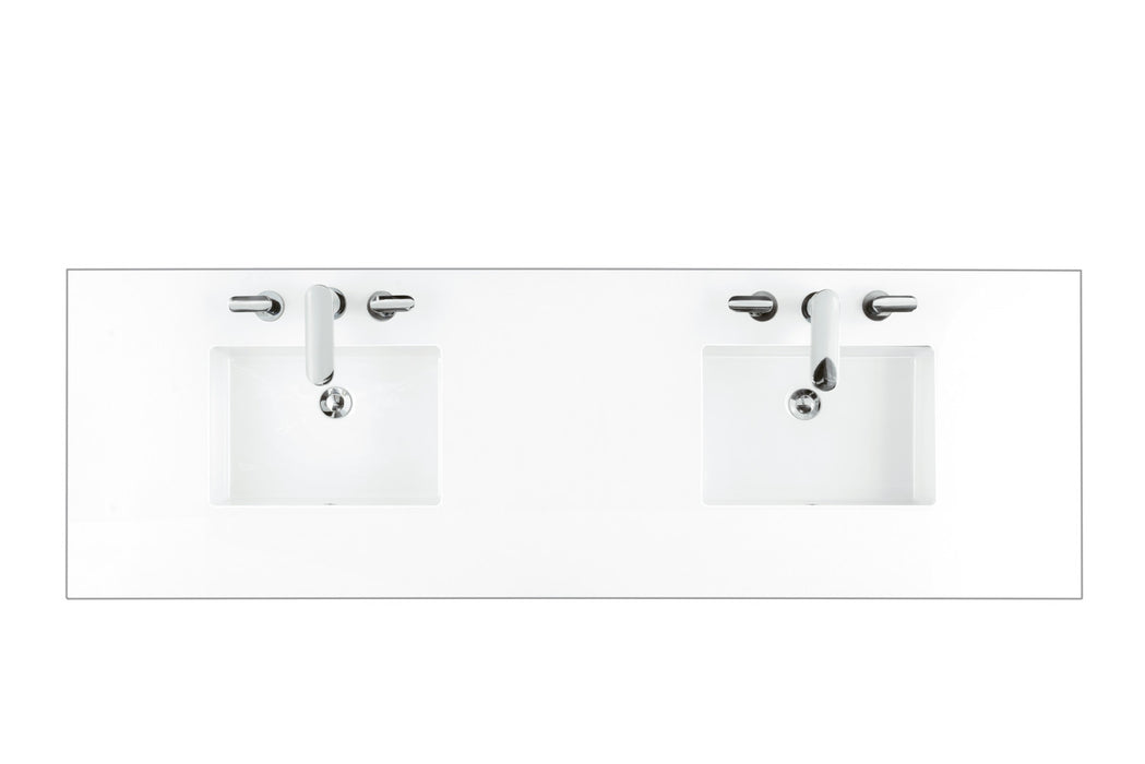 Marigot 72 in Double Vanity, Sunwashed Oak 2/3 cm White Zeus Silestone Top