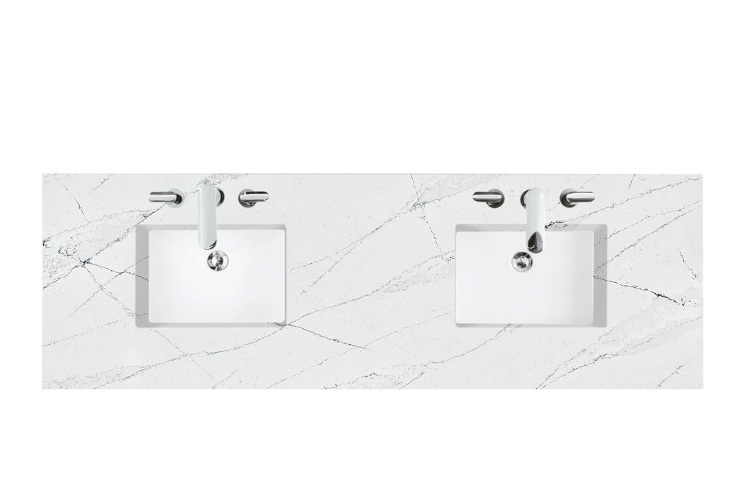 Emmeline 72 in Double Vanity, Pebble Oak w/3 cm Ethereal Noctis Top