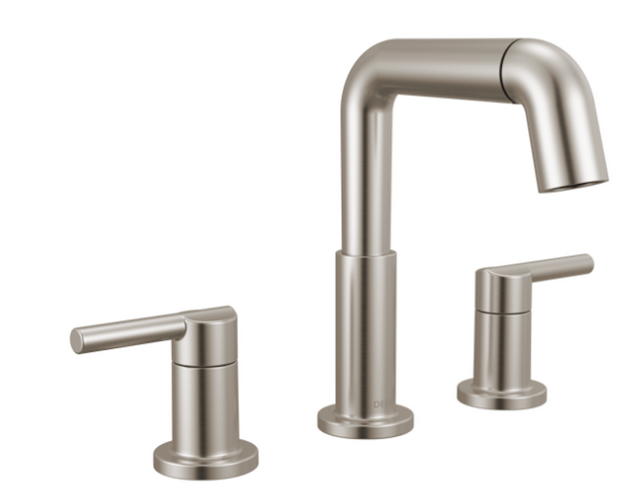 Two Handle Widespread Pull Down Bathroom Faucet in Stainless