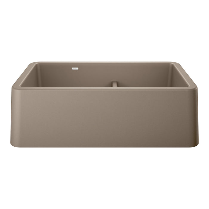 Ikon 33" Apron Double Bowl Farmhouse Sink with Low Divide