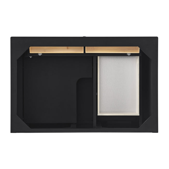 Lorelai 36 in Single Vanity, Black Onyx w/3 cm Eternal Jasmine Pearl Silestone Top