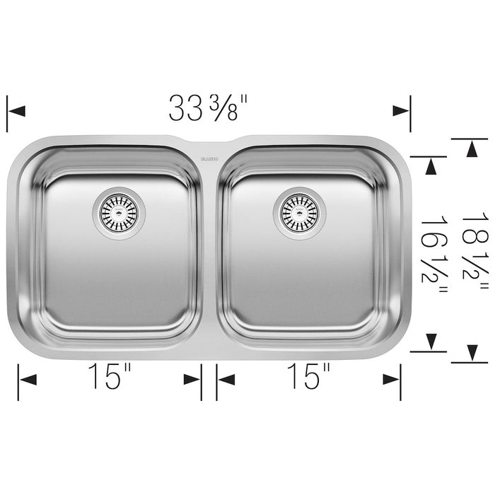 Stellar Equal Double Bowl Kitchen Sink