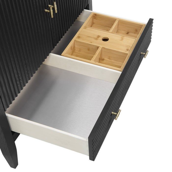 Myrrin 36 in Vanity, Carbon Oak w/ 3 cm Lime Delight Silestone Top