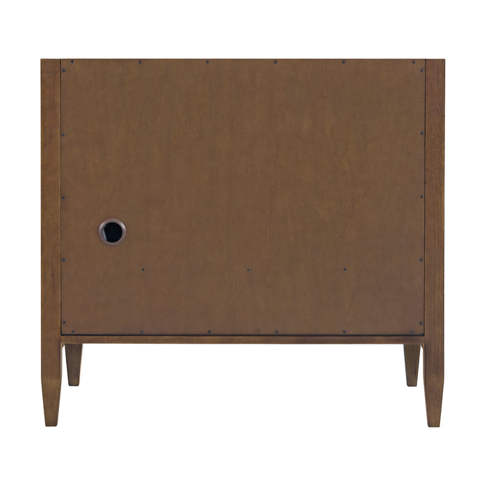 Myrrin 36 in Vanity, Mid Century Walnut w/3 cm Lime Delight Silestone Top