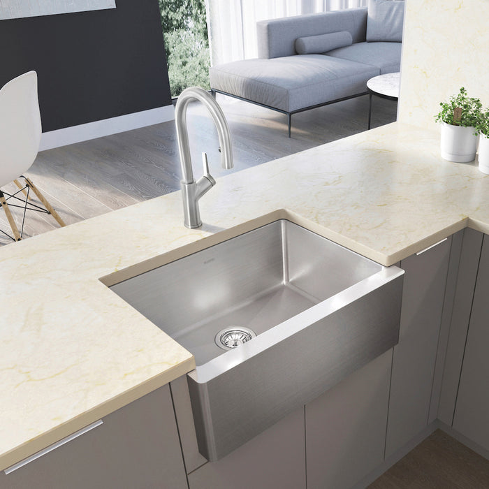 Quatrus R15 25" Apron Single Bowl Farmhouse Kitchen Sink