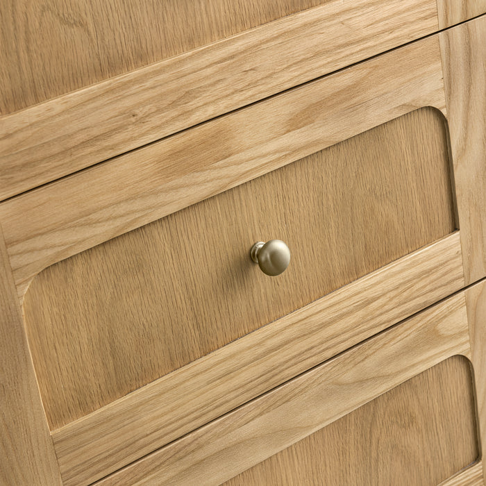 Laurent 36 in Single Vanity, Light Natural Oak w/3 cm White Zeus Top