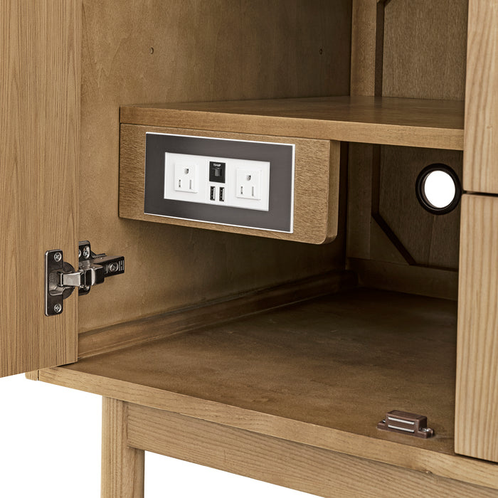 Laurent 36 in Single Vanity, Light Natural Oak w/3 cm White Zeus Top